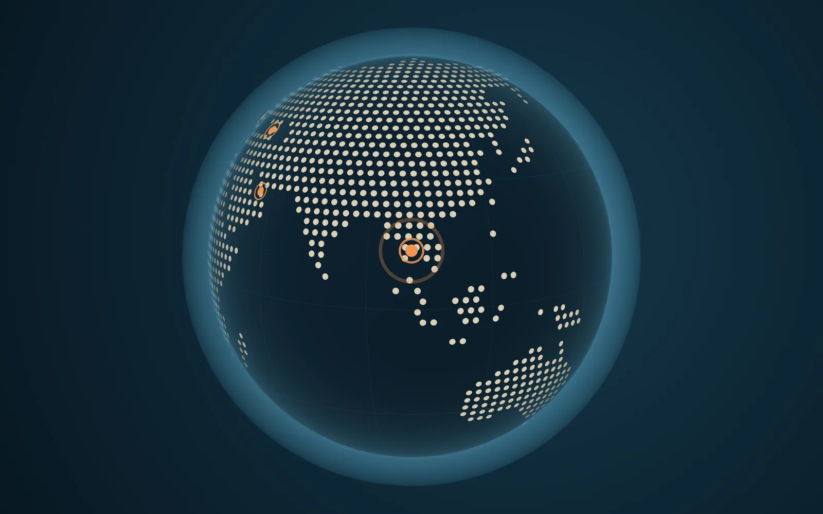 The globe with another direction chosen